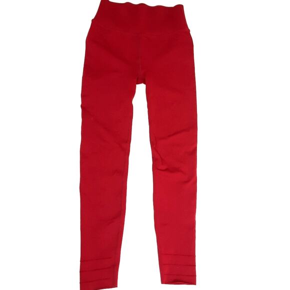Fabletics SculptKnit High Waisted Essential Custom Length Leggings Sz Large Red - Picture 3 of 10